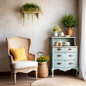 复古椅子柜子家居摆设图片